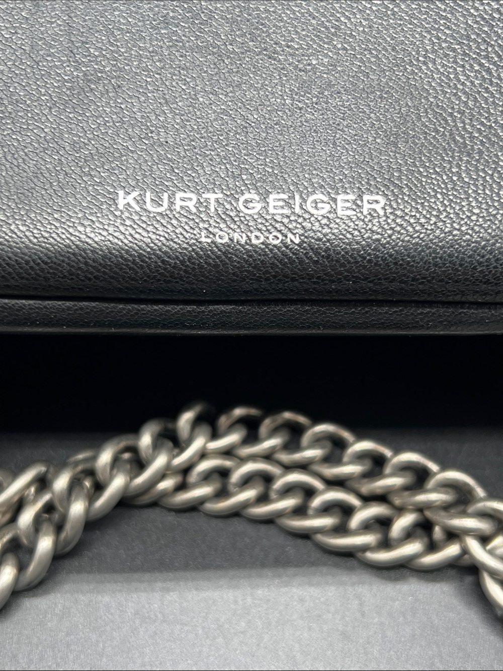 Kurt Geiger London Black Leather Kensington Mini Crossbody Eagle Head Chain Bag - Picture 5 of 12